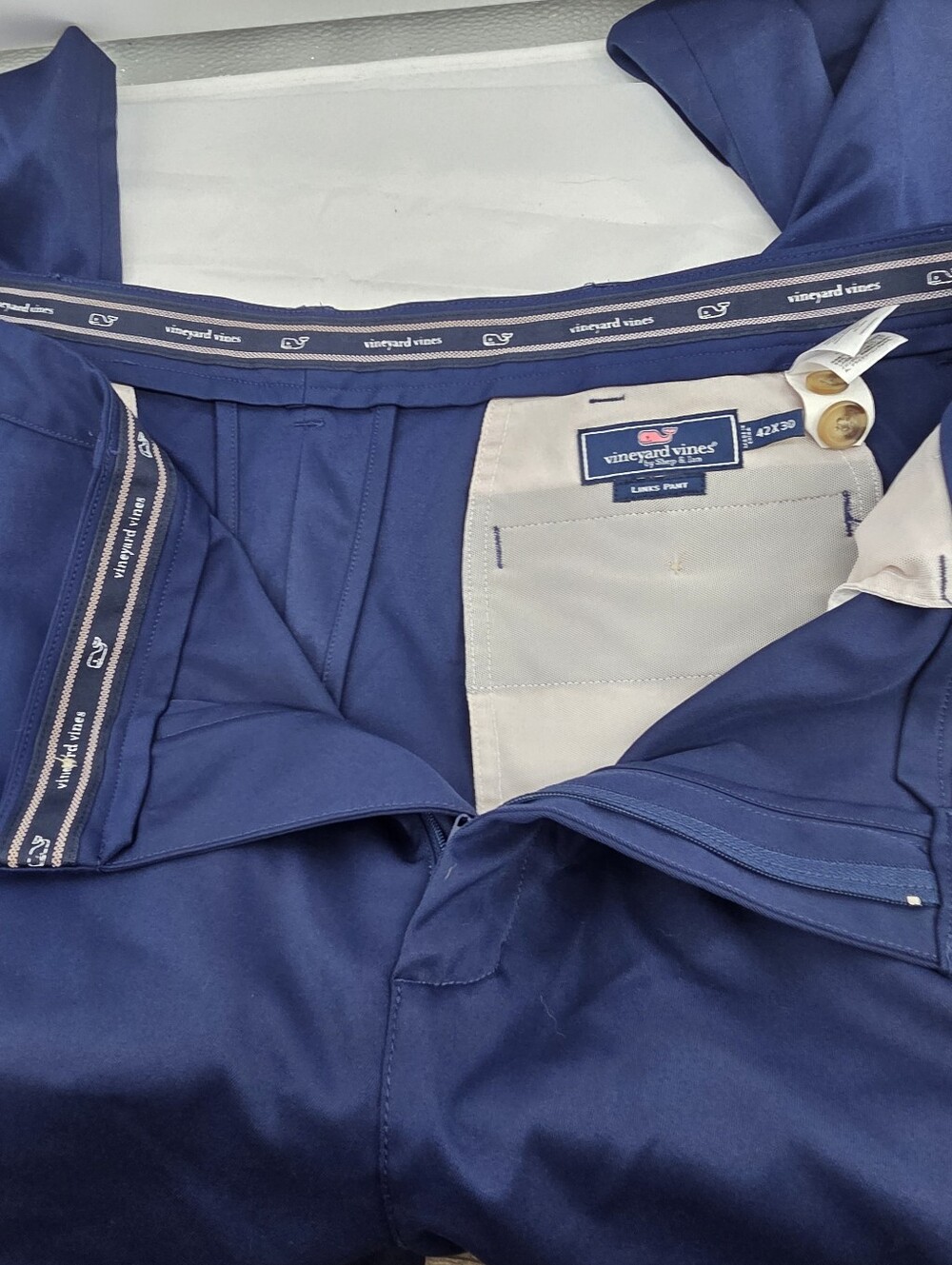Vineyard Vines Links Pants Mens 42x 30 Blue Performance Stretch Chino Golf